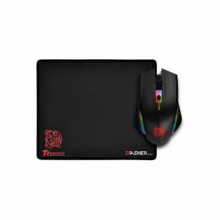 【Thermaltake 曜越】塔龍 TALON Elite RGB 滑鼠與滑鼠墊組合 5000DPI(MO-TER-WDOTBK-01)