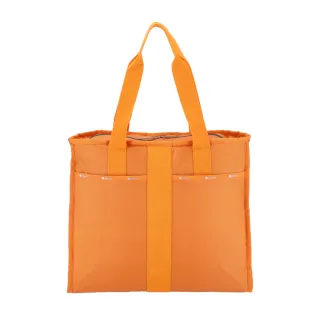 【Lesportsac】輕量材質 大容量單肩托特包(1121 沁涼橘)