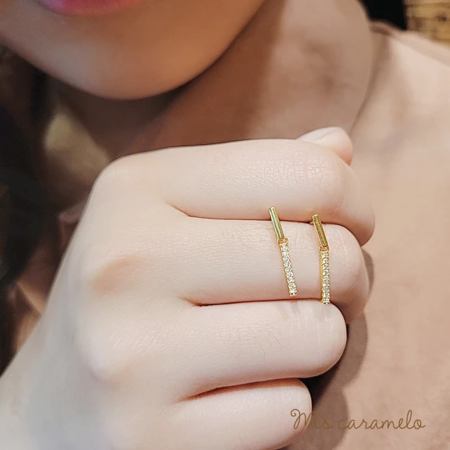 【焦糖小姐 Ms caramelo】925純銀 鋯石耳環