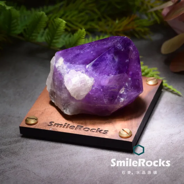 【SmileRocks 石麥】石麥水晶原礦  紫水晶柱頭原礦No.621340942(SmilePad 9X9底板)