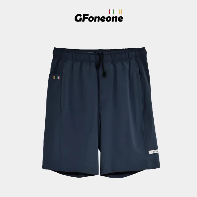 【GFoneone】男吸排戶外手機袋登山機能短褲-深藍(男短褲)