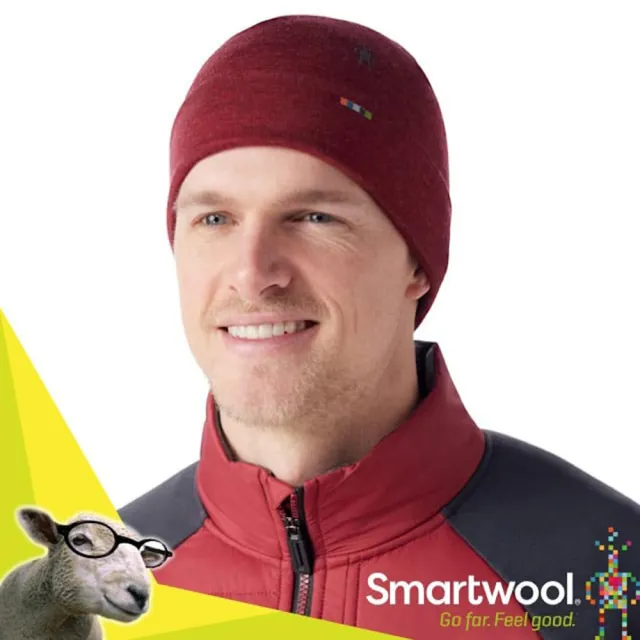 【SmartWool】NTS 250 控溫美麗諾羊毛 反摺羊毛帽.護耳保暖帽(SW956-N69 醋栗暗紅)
