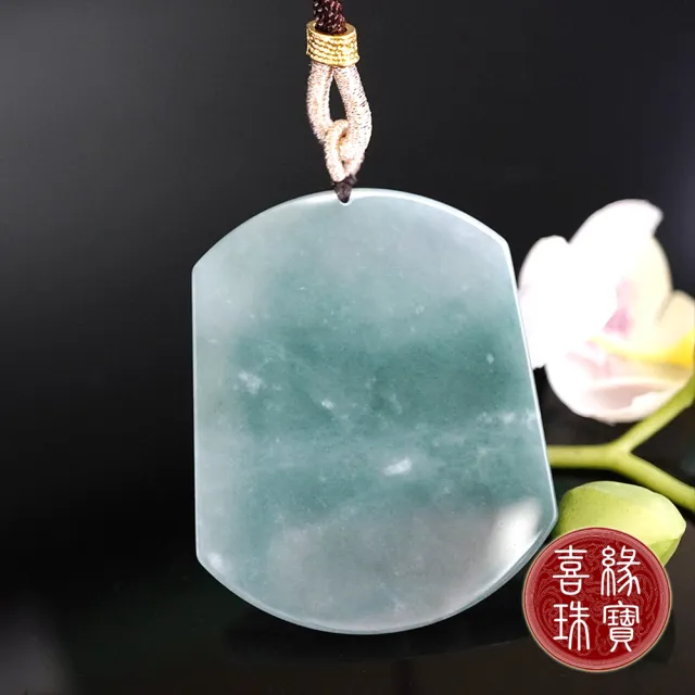 【喜緣玉品】天然翡翠玉石 滿綠仿古牌 玉珮