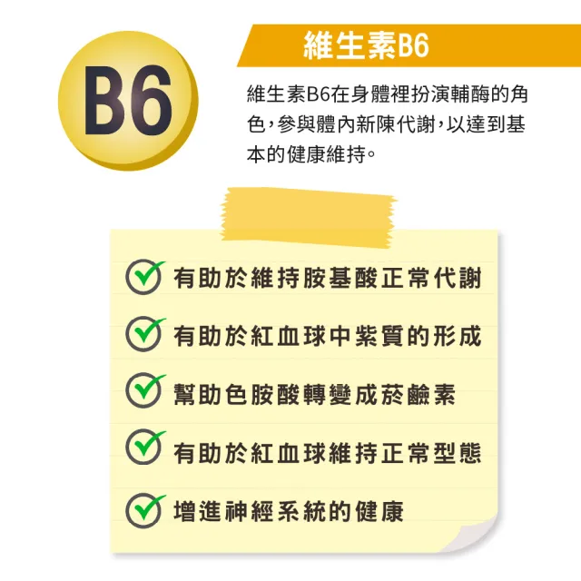 【LOVITA 愛維他】緩釋型維生素B6素食錠*1瓶(80mg)