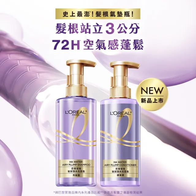 【LOREAL Paris 巴黎萊雅】玻尿酸水光豐盈洗髮露/護髮素440ml