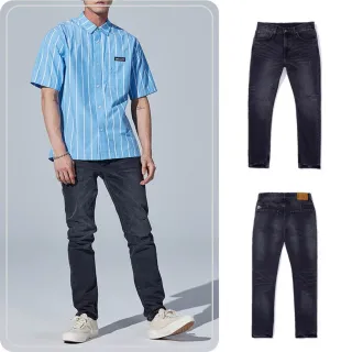 【Lee 官方旗艦】男裝 牛仔褲 / 709 低腰合身小直筒 深灰水洗(LB317011875)