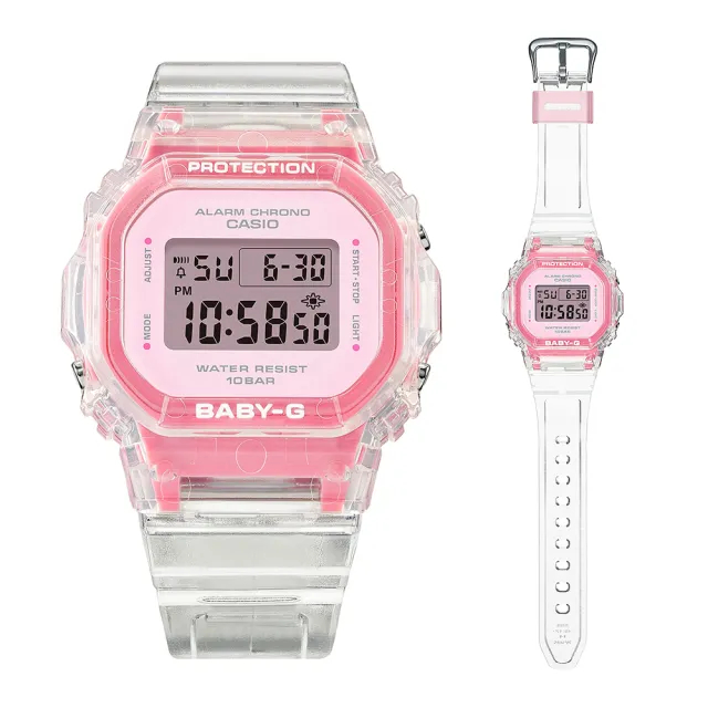 【CASIO 卡西歐】BABY-G 活力盛夏透彩電子手錶-3色可選 禮物(BGD-565SJ-2/BGD-565SJ-7/BGD-565SJ-9/速)