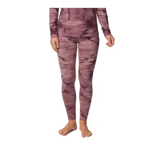 【Columbia 哥倫比亞】女款-極暖快排內著長褲-酒紅印花色(UAL48880PW/IF)