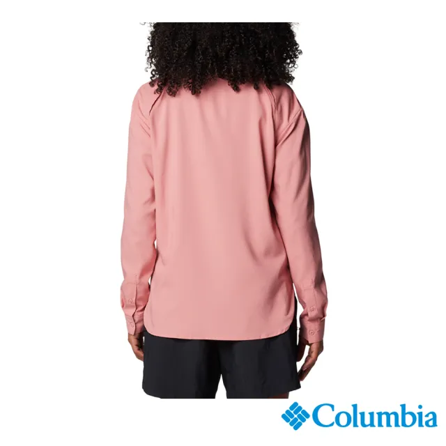 【Columbia 哥倫比亞】女款-超防曬UPF50快排長袖襯衫-粉紅色(UAP99100PK/IF)