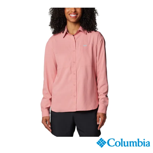【Columbia 哥倫比亞】女款-超防曬UPF50快排長袖襯衫-粉紅色(UAP99100PK/IF)