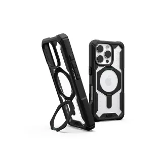 【UAG】iPhone 16 Pro 磁吸耐衝擊支架經典保護殼-透明（黑圈）(支援MagSafe無線充電)