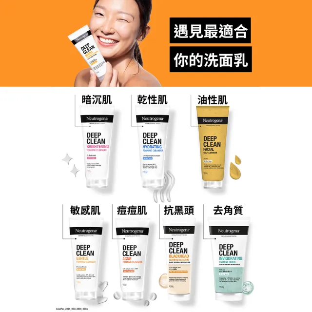 【Neutrogena 露得清】深層淨化洗面乳100g x9入(深層淨化/抗黑頭柔珠/保濕/男性/舒緩/透亮/抗痘 8款任選)