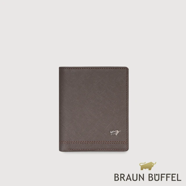 BRAUN BUFFEL 德國小金牛 台灣總代理 巴雷特 6卡名片夾-咖啡色(BF546-306-GCO)