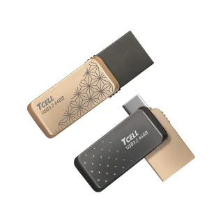 【TCELL 冠元】Type-C USB3.2 64GB 雙介面OTG大正浪漫隨身碟