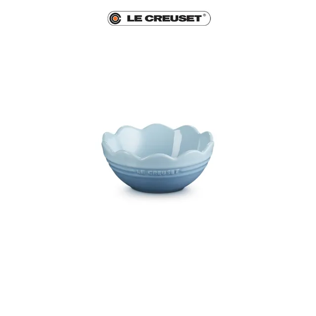 【Le Creuset】瓷器蕾絲花型碗14cm(海岸藍)