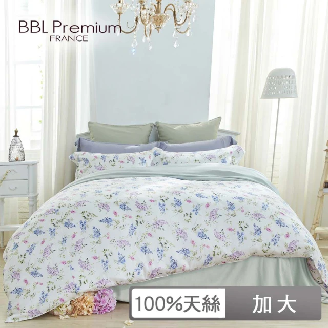 BBL Premium 100%天絲印花床包被套組-紫藤精靈(加大)