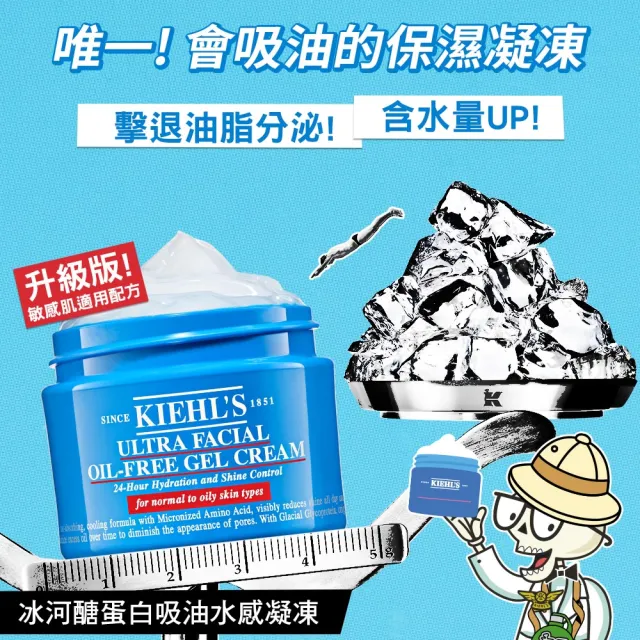 【契爾氏】官方直營 冰河醣蛋白吸油水感凝凍125ml限時組(Kiehl’s/大瓶裝)