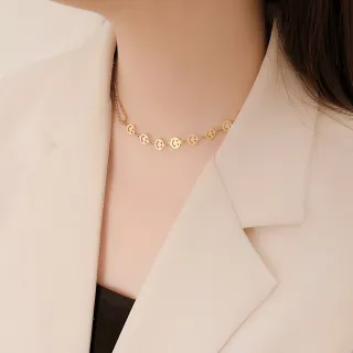 【UME.Acce】笑臉好心情鈦鋼項鍊(鈦鋼項鍊 項鍊 鈦鋼 笑臉 笑臉項鍊 微笑 微笑項鍊 AB鏈)