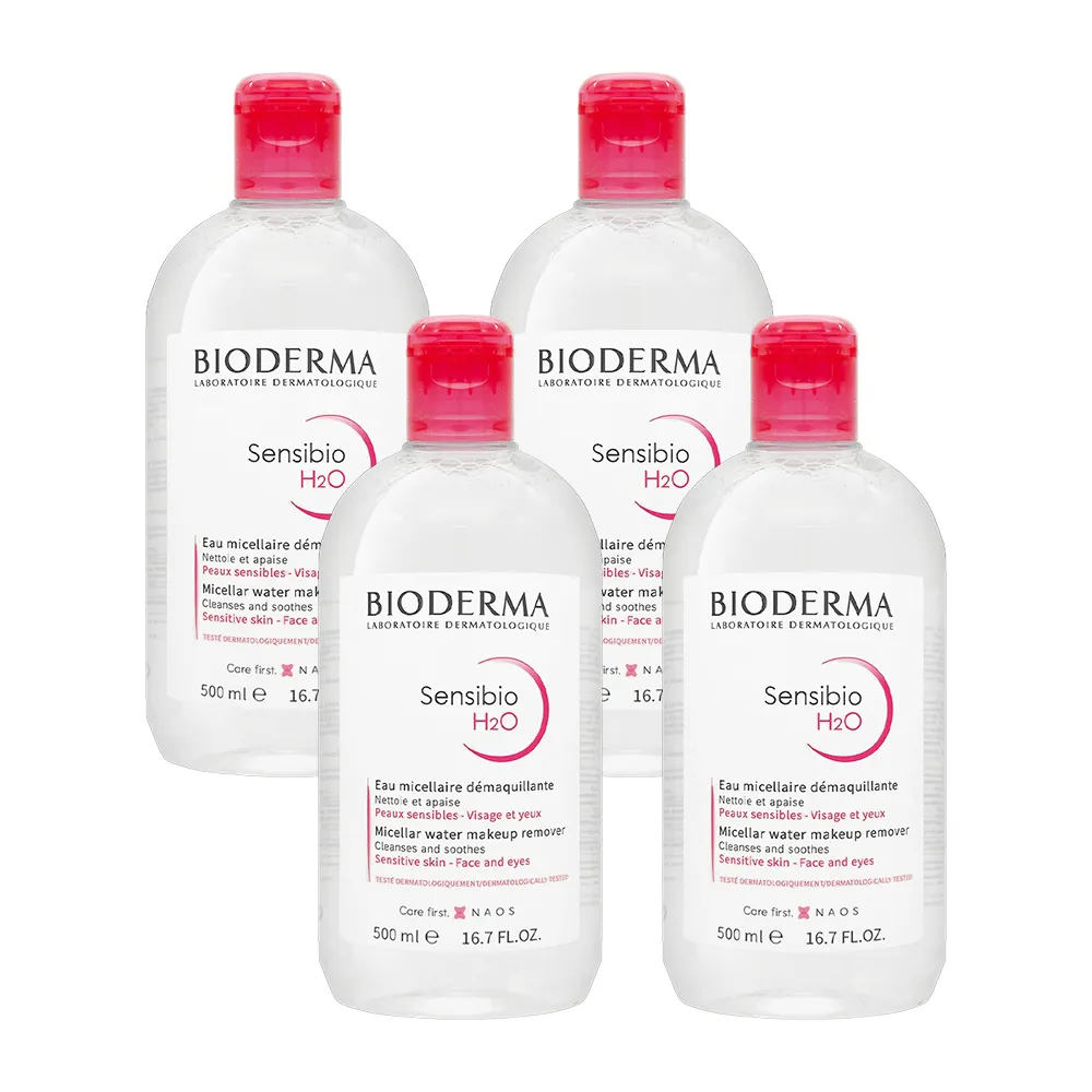 【BIODERMA 貝膚黛瑪】舒敏高效潔膚液 500ml*四入組(國際航空版/卸妝)