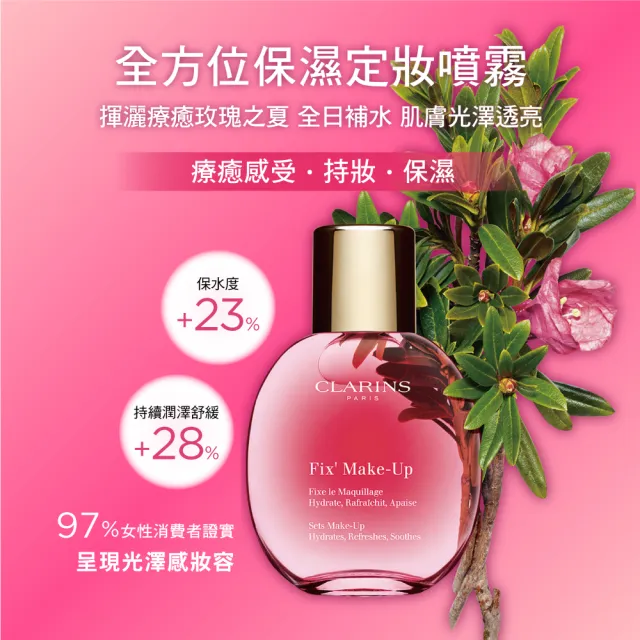 【CLARINS 克蘭詩】玫瑰精萃定妝噴霧50ml