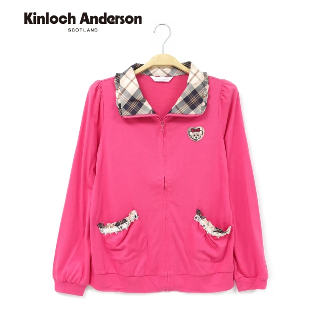 Kinloch Anderson 格紋立領小熊外套 金安德森女裝(KA0565607)