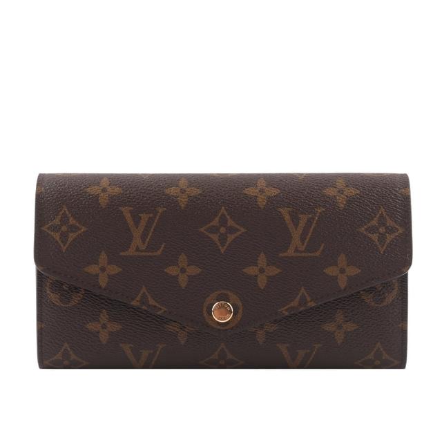 LV LOUIS VUITTON路易威登 M62234 SARAH 系列經典 Monogram 帆布印花暗釦長夾