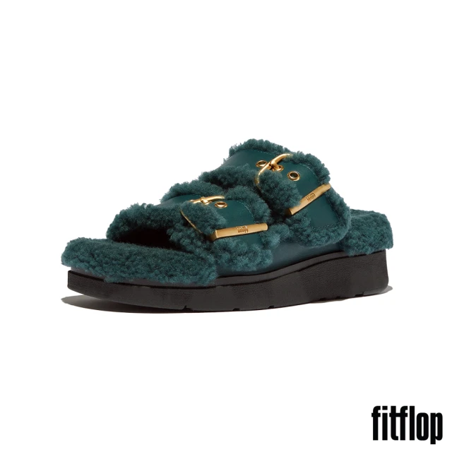 FitFlop GEN-FF 扣環雙帶翻羊毛皮革涼鞋-女(巧