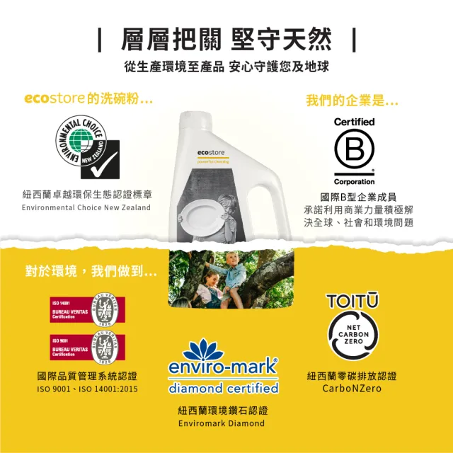 【ecostore 宜可誠】洗碗機專用 環保洗碗粉經典檸檬2kg(3入)