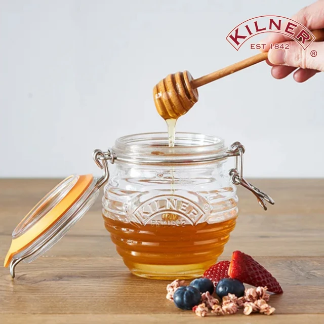 KILNER 英國品牌蜂蜜玻璃密封罐附蜂蜜勺-400ml(保鮮罐/玻璃罐)