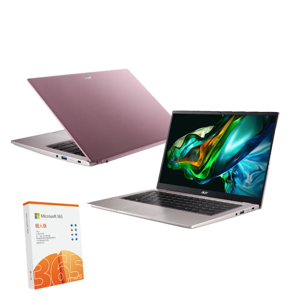 【Acer 宏碁】微軟M365組★14吋R5輕薄筆電(Swift Go/SFG14-41-R15F/R5-7430U/16G/512G/W11)