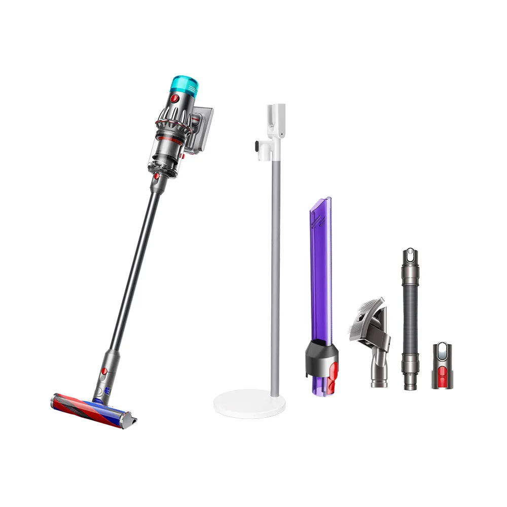 【dyson 戴森】V12 Fluffy Origin SV44 輕量無線吸塵器(銀灰色)_寵物組