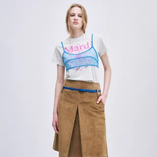 【MARDI MERCREDI】出清品 透膚短版背心 天空藍色 穿搭 層次 細肩帶 SHEER LAYERED BUSTIER