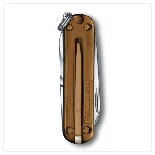 【VICTORINOX 瑞士維氏】Chocolate Fudge 經典7用瑞士刀款 58mm/ 透咖啡色(0.6223.T55G)