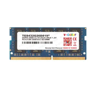 【v-color 全何】DDR4 ECC SO-DIMM 2666 32GB(伺服器記憶體)