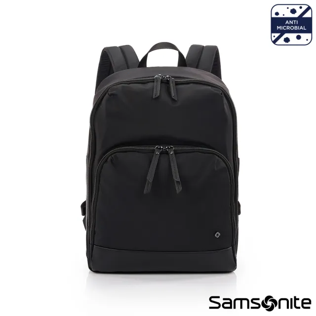 【Samsonite 新秀麗】Mobile Solution ECO抗菌防潑水輕量多功能筆電後背包14吋(黑色)