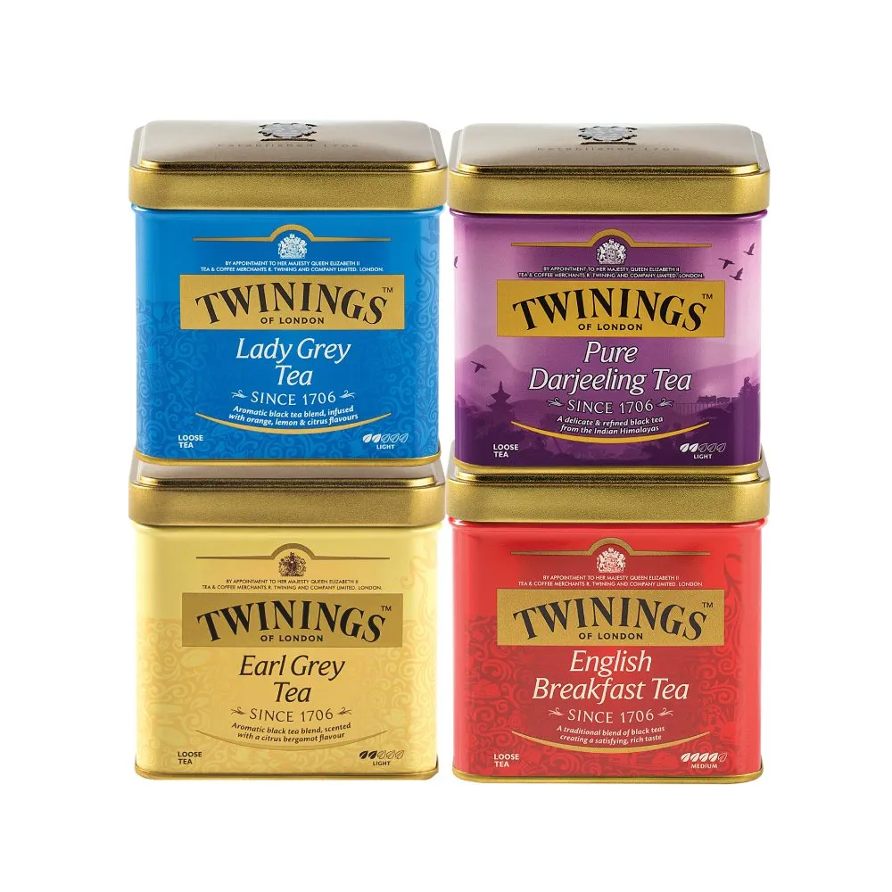 【Twinings 唐寧茶】散裝茶葉 100gx1罐(仕女伯爵/英倫早餐/歐式大吉嶺/皇家伯爵)