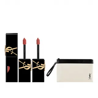 【YSL】官方直營 奢華鎖心光唇釉2入組(奢華印記鎖心光唇釉/任選)