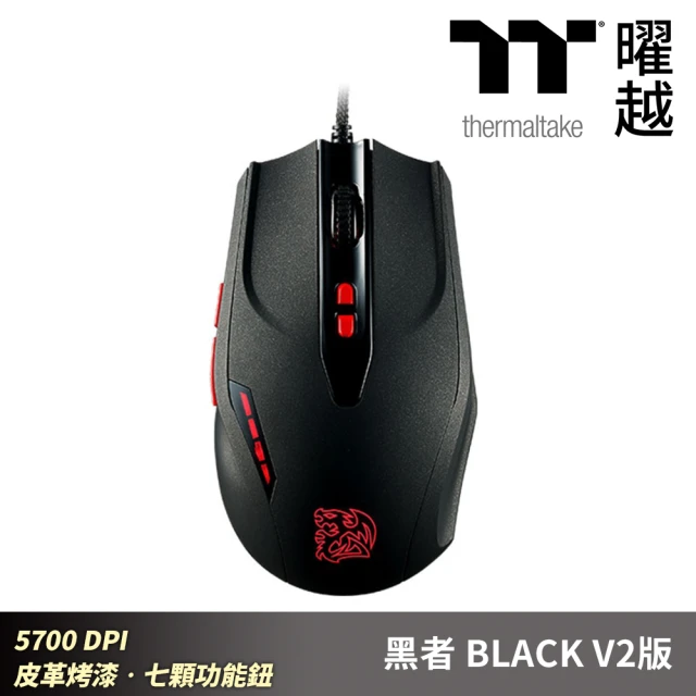 Thermaltake 曜越 黑者 BLACK V2版 5700 DPI 皮革烤漆 七顆功能鈕(MO-BKV-WDLOBK-01)