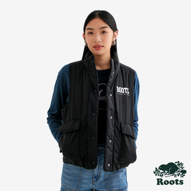 Roots Roots女裝- LOGO羽絨背心(黑色)