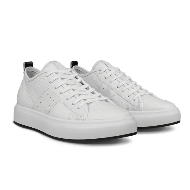 【ecco】STREET ACE W 街頭趣闖城市皮革休閒鞋 女鞋(白色 85681350874)