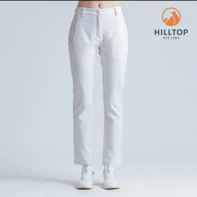 【Hilltop 山頂鳥】超潑水施華洛世奇水鑽撞釘保暖彈性長褲 女款 灰白|PH31XFQ5ECB0