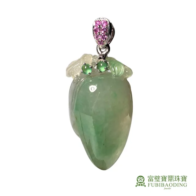 【Fubibaoding jeweler 富璧寶鼎珠寶】冰種淡綠小壽桃翡翠(天然A貨 冰種翡翠 壽桃 母親節 父親節)