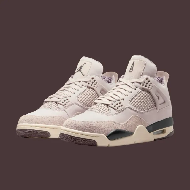 【NIKE 耐吉】休閒鞋 A Ma Maniere x Air Jordan 4 Fossil Stone W 聯名款 酒紅化石 男女段 FZ4810-200