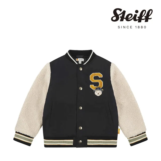 【STEIFF】熊頭童裝 絨毛棒球外套(外套)