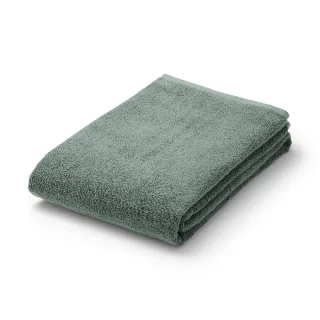 【【MUJI 無印良品】】棉圈絨雙線織大浴巾/綠色 80*160 cm