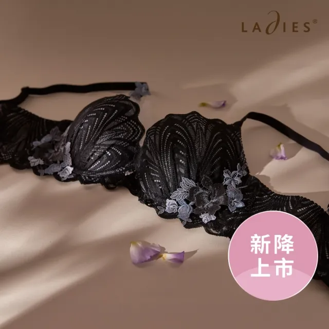 【Ladies 蕾黛絲】海棠御見花 B-E罩杯內衣(甘草黑)