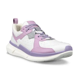 【ecco】BIOM 2.2 W 健步戶外經典皮革休閒運動鞋 女鞋(白色/薰衣草紫 83084361058)