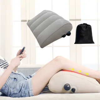 【辦公必備】按壓充氣便攜腿枕-附收納袋(歇腳墊 靠腰墊 腰枕 枕頭 旅遊 踩腳墊 抬腳墊 足踏 午休 護腰)