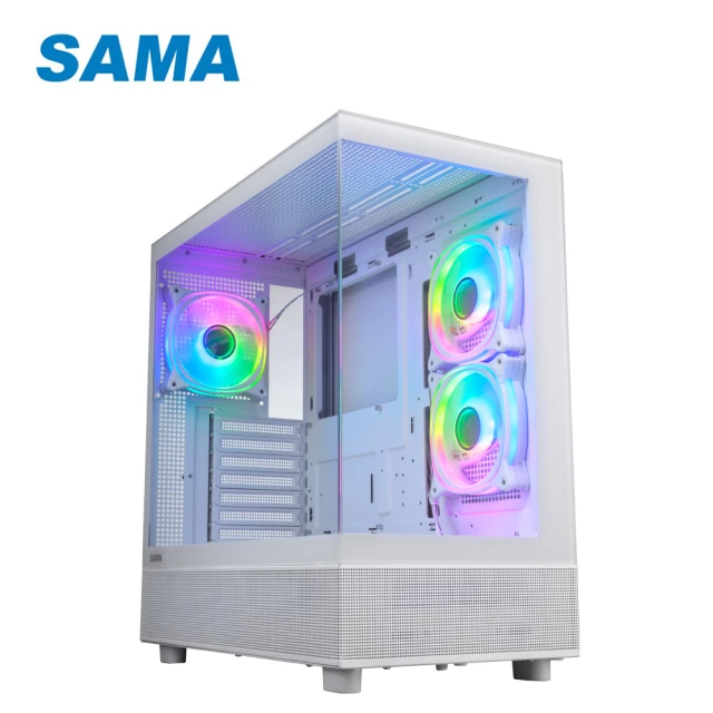 SAMA 先馬 幻境界 海景房 ATX 電腦機殼(白色/支援Type-C)