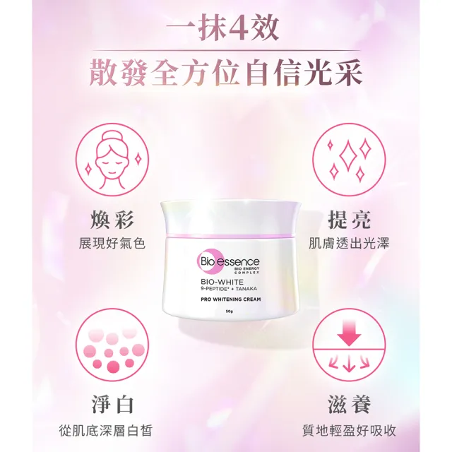 【Bio-essence 碧歐斯】乳霜 BIO升級版超能煥白極光亮膚霜50g(6入組)